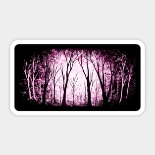 Minimal Black and Pink Tree Art Sticker